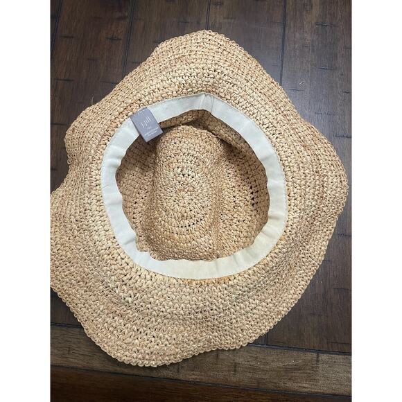 J. Jill Brown Women’s Woven Straw Tote Handbag Beach/hat tan combo . - Picture 6 of 8